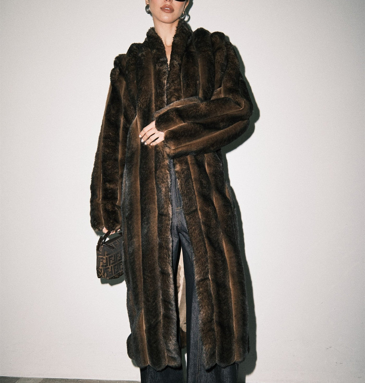 Bentley Brown Faux Mink Coat