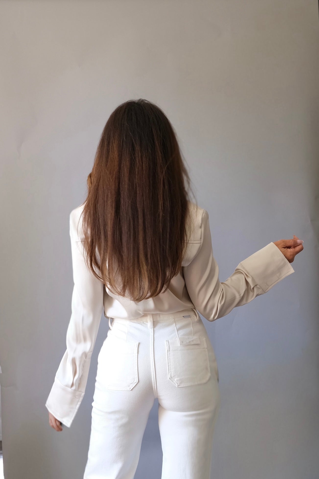 Rain stone satin button down