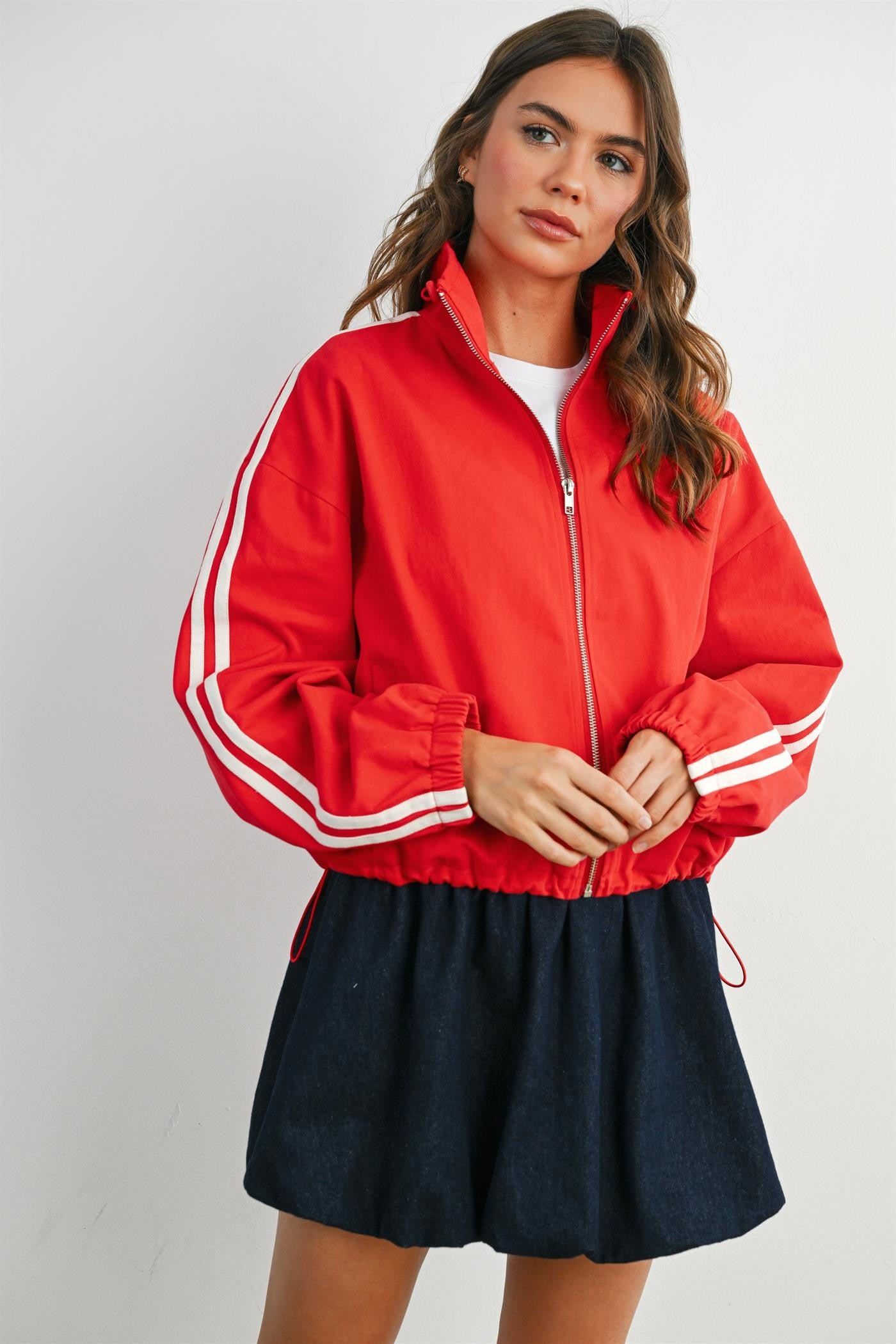 Kelsey striped zip up jacket