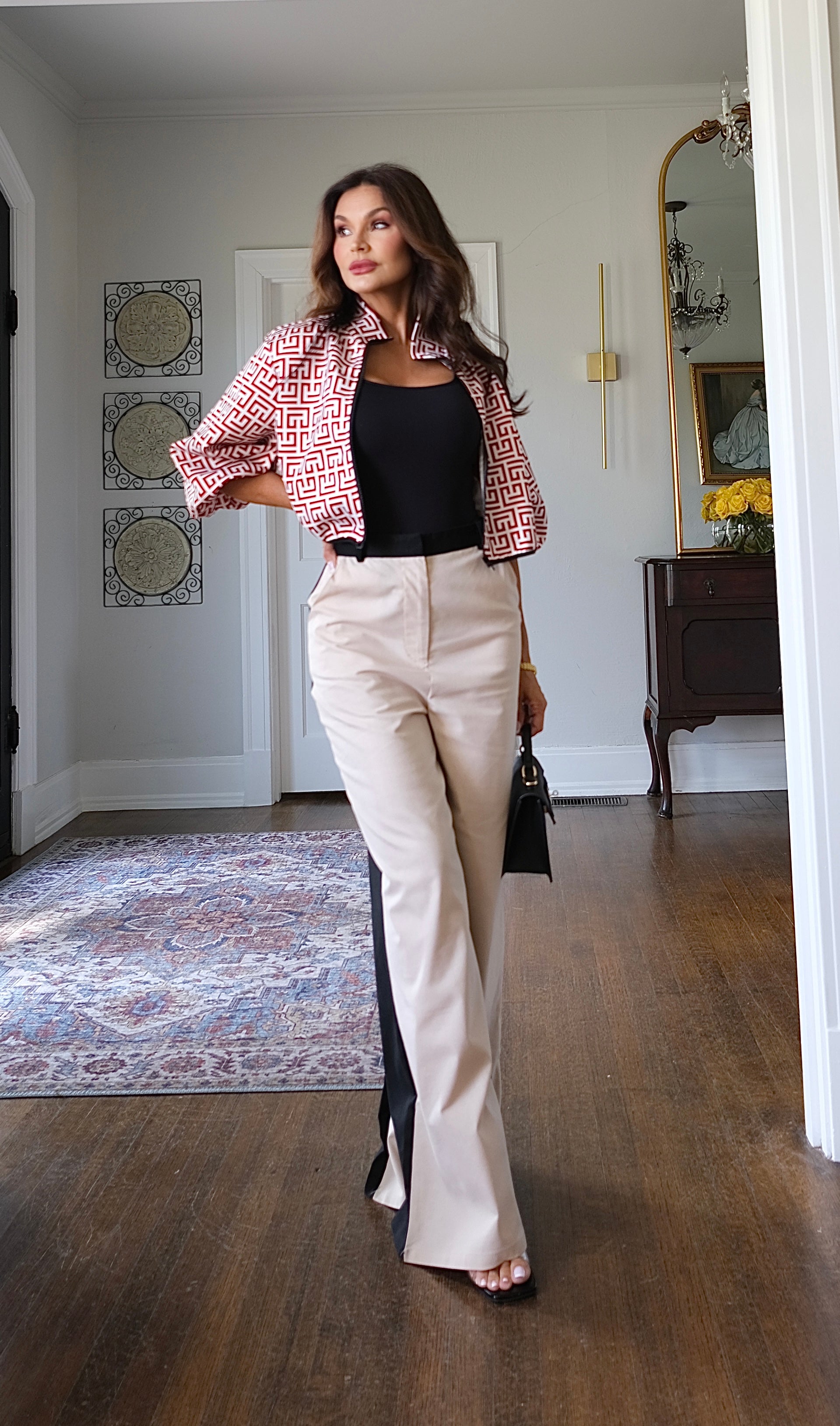 Sade wine abstract line print bomber jacket