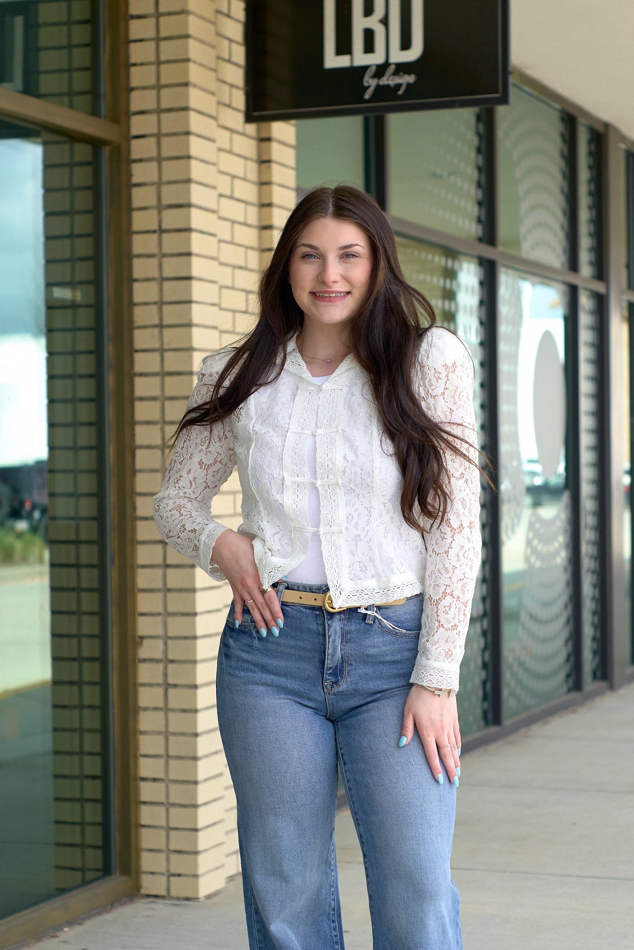 Poppy White Lace Long Sleeve Blouse