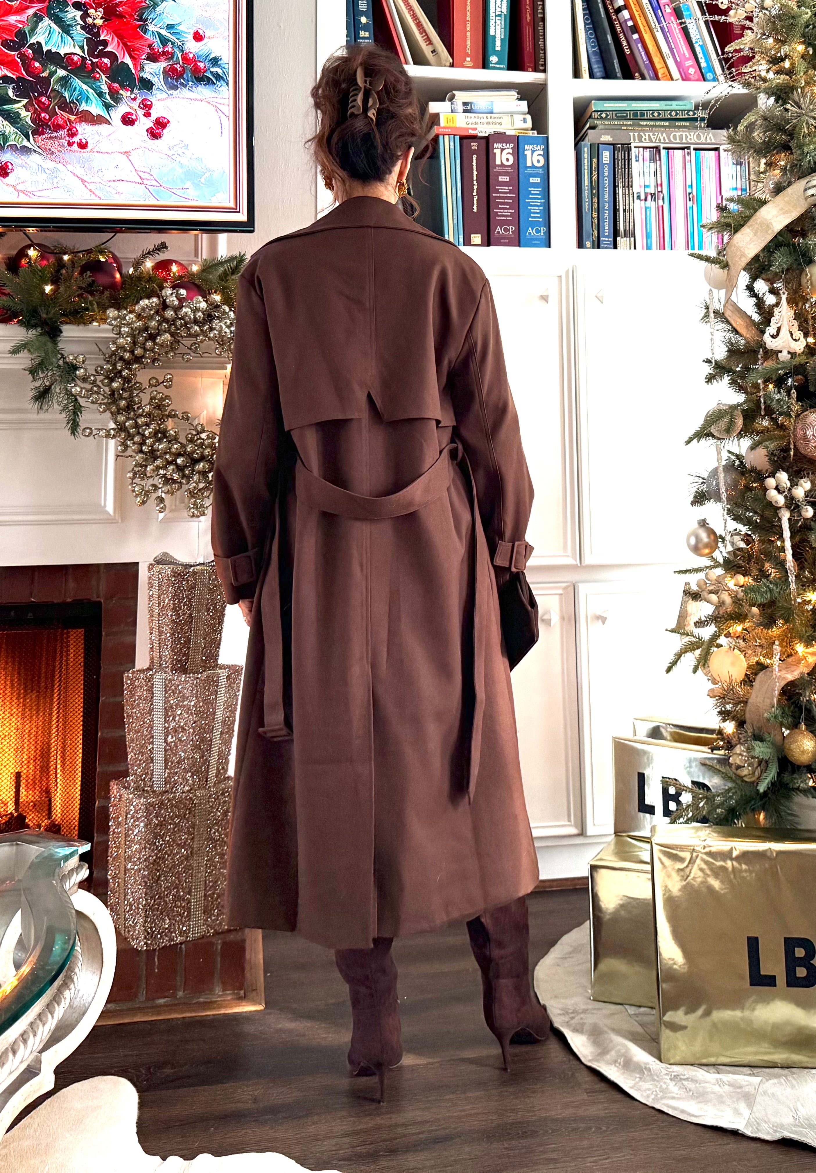 Alina Deep Chocolate Trench Coat