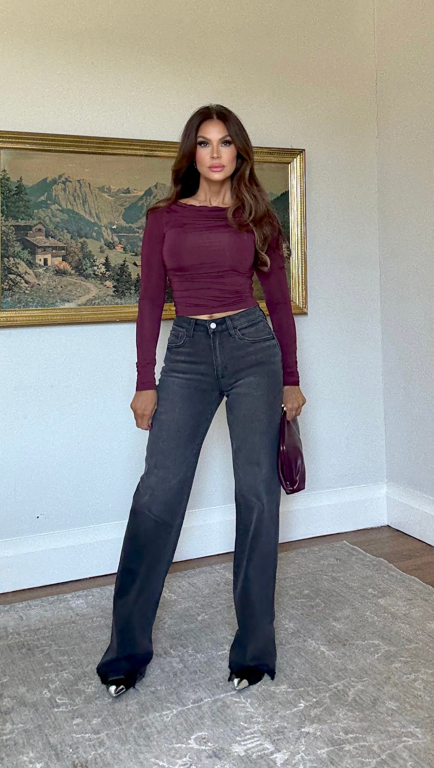 Ella Vintage Black High Rise Straight Jeans