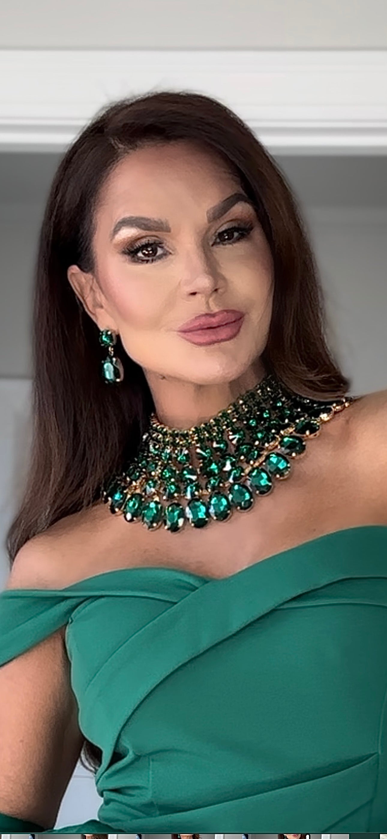 Bib It Jeweled Stone Bib Necklace
