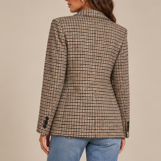 Haley Brown Houndstooth Blazer