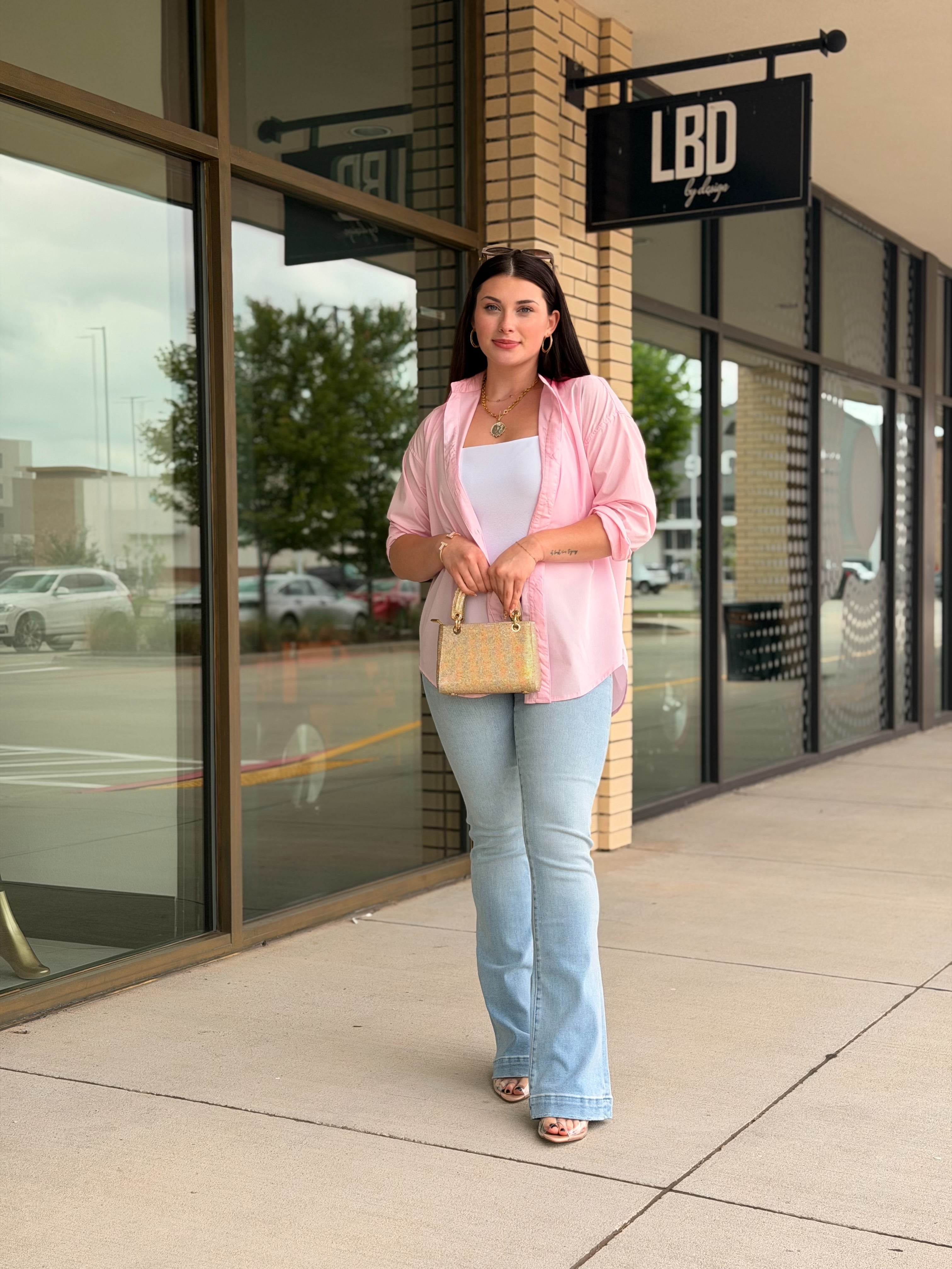 Penelope Baby Pink Button Down Top