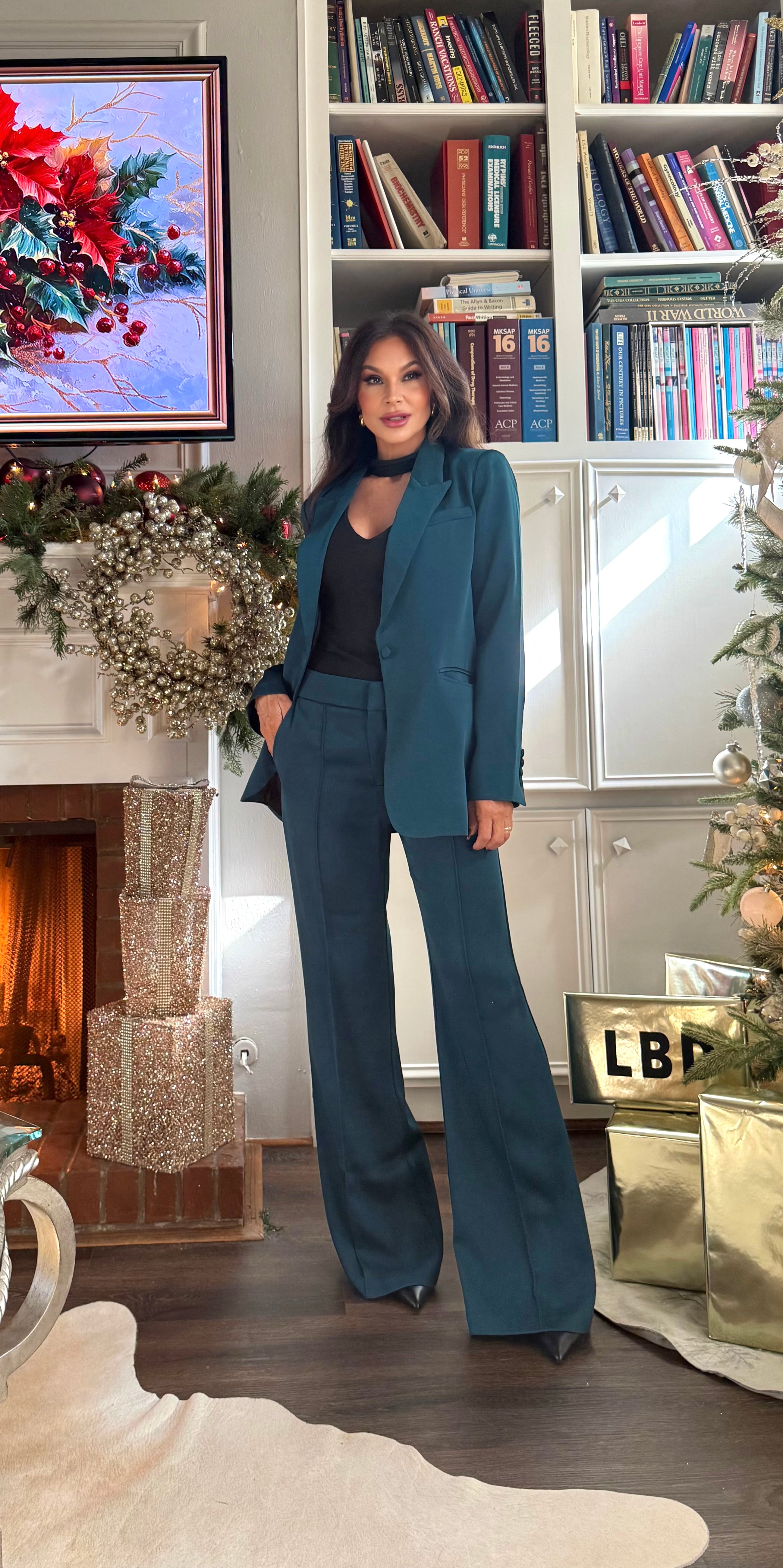 Krista Teal Fitted Blazer