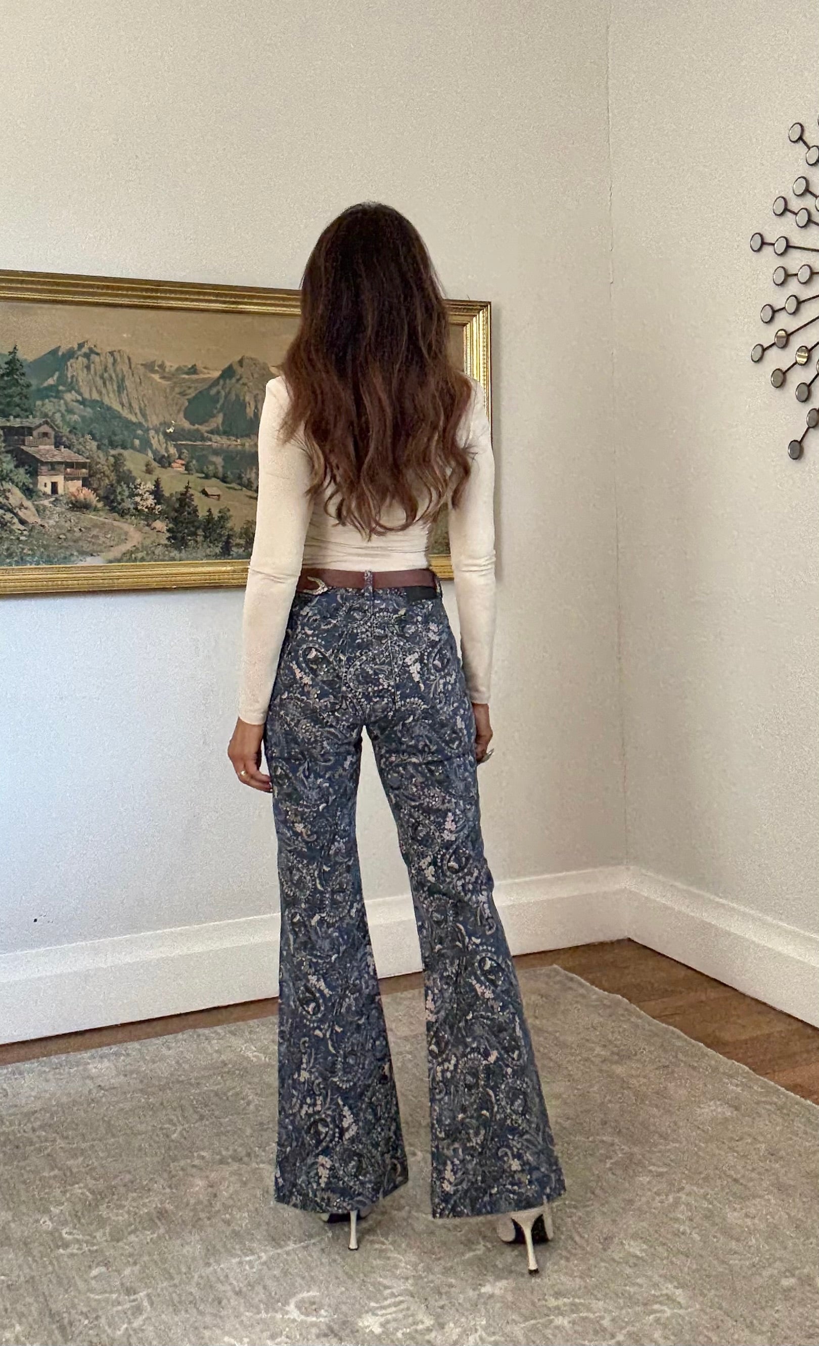 Denna Navy Paisley Denim Jeans