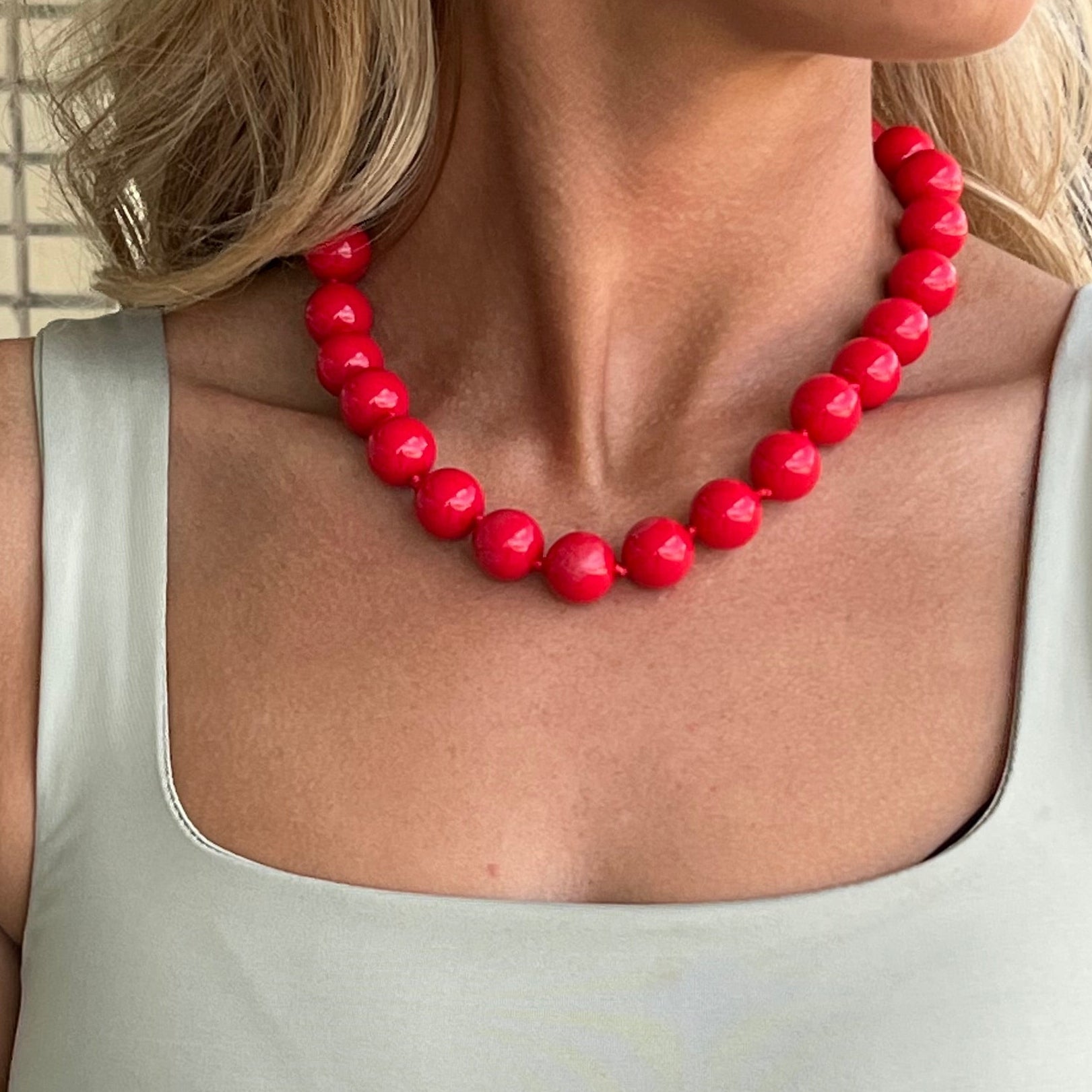 Red Beaded Necklace