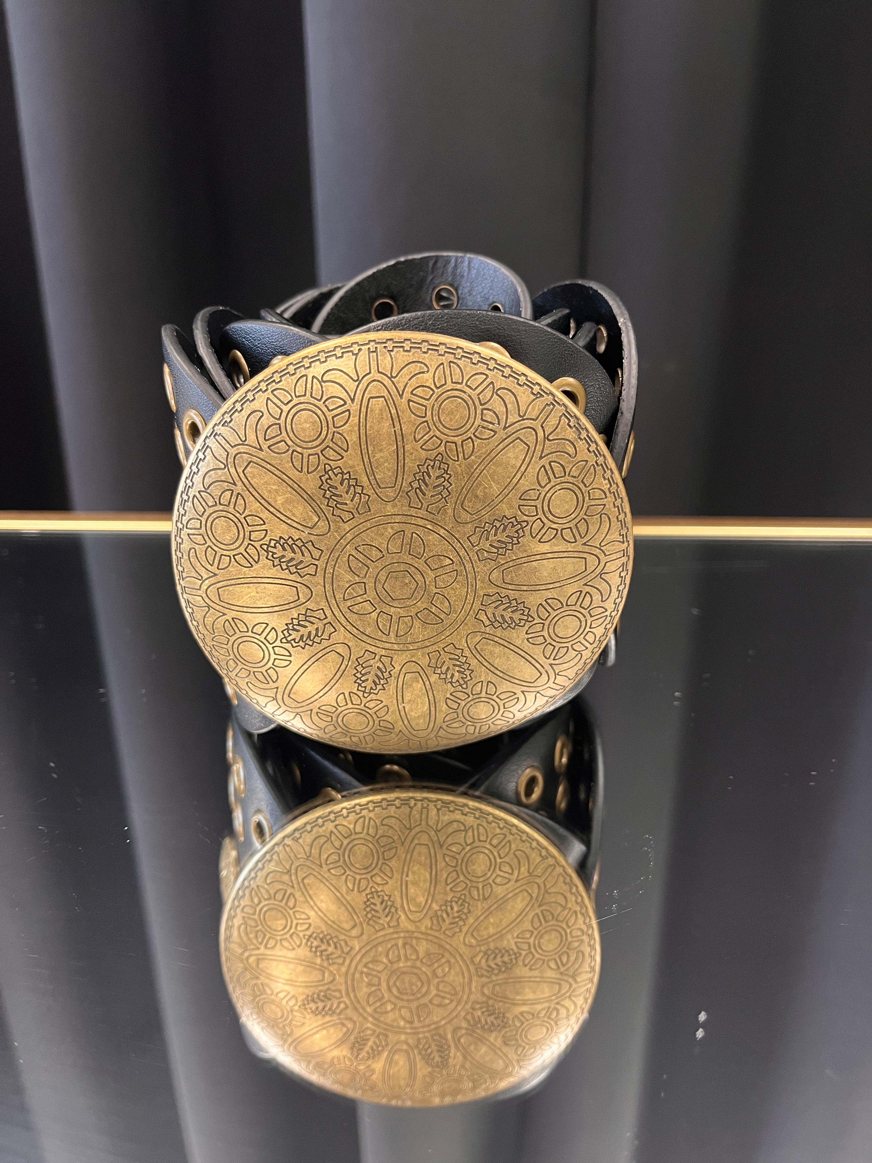 big boho disc belt black