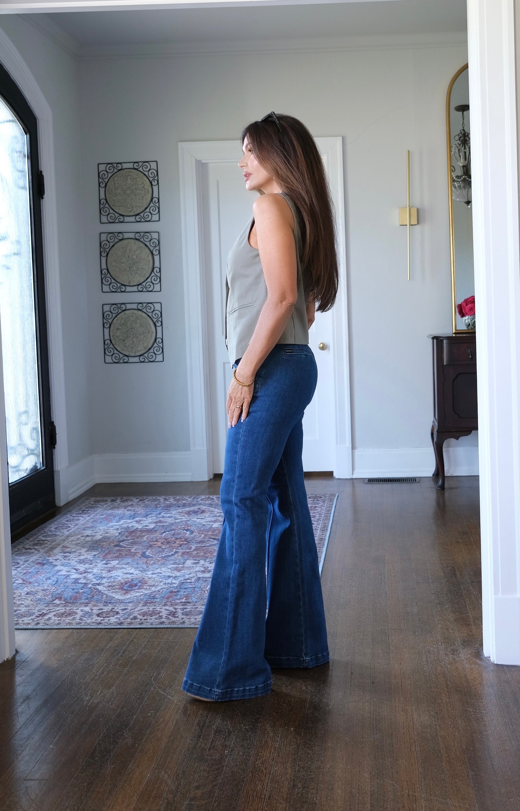 Brenda olive sleeveless vest