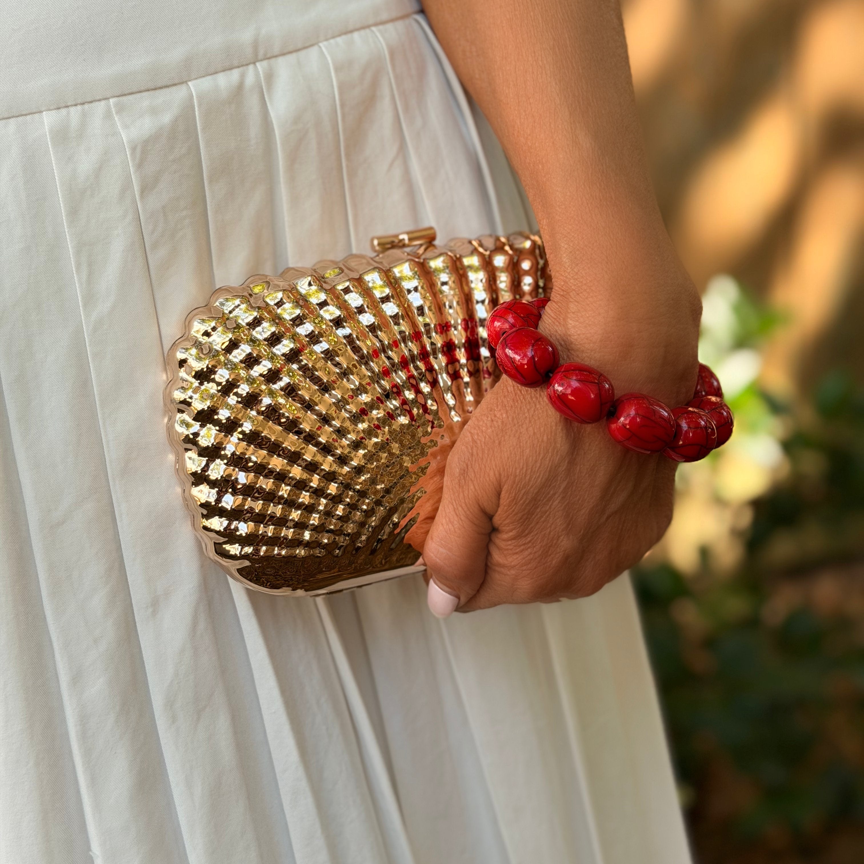 Gold Seashell Clutch