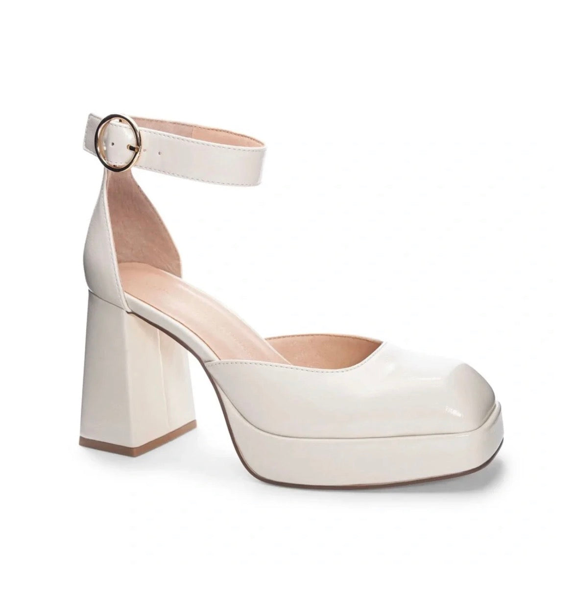 Oaklen Cream Patent Mary jane Platform