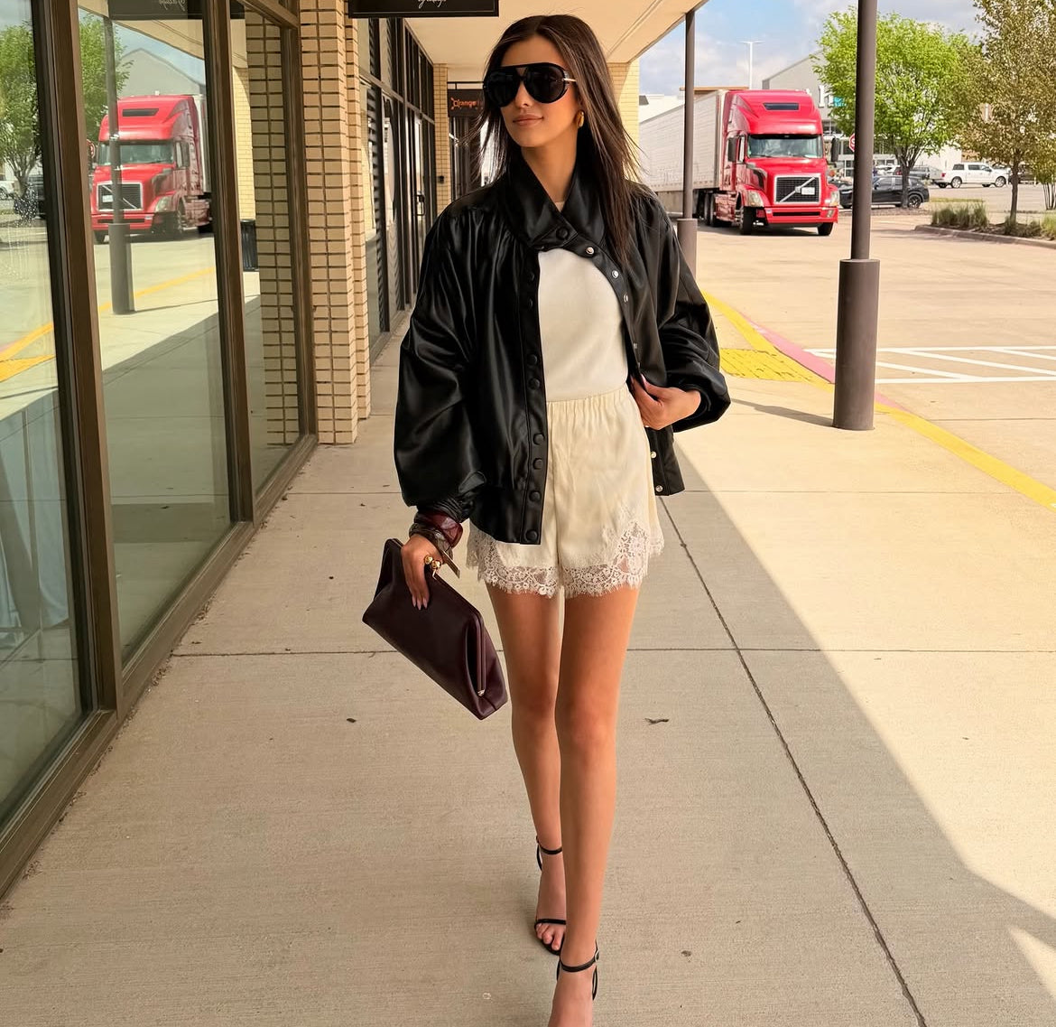 Kitt black vegan leather bomber