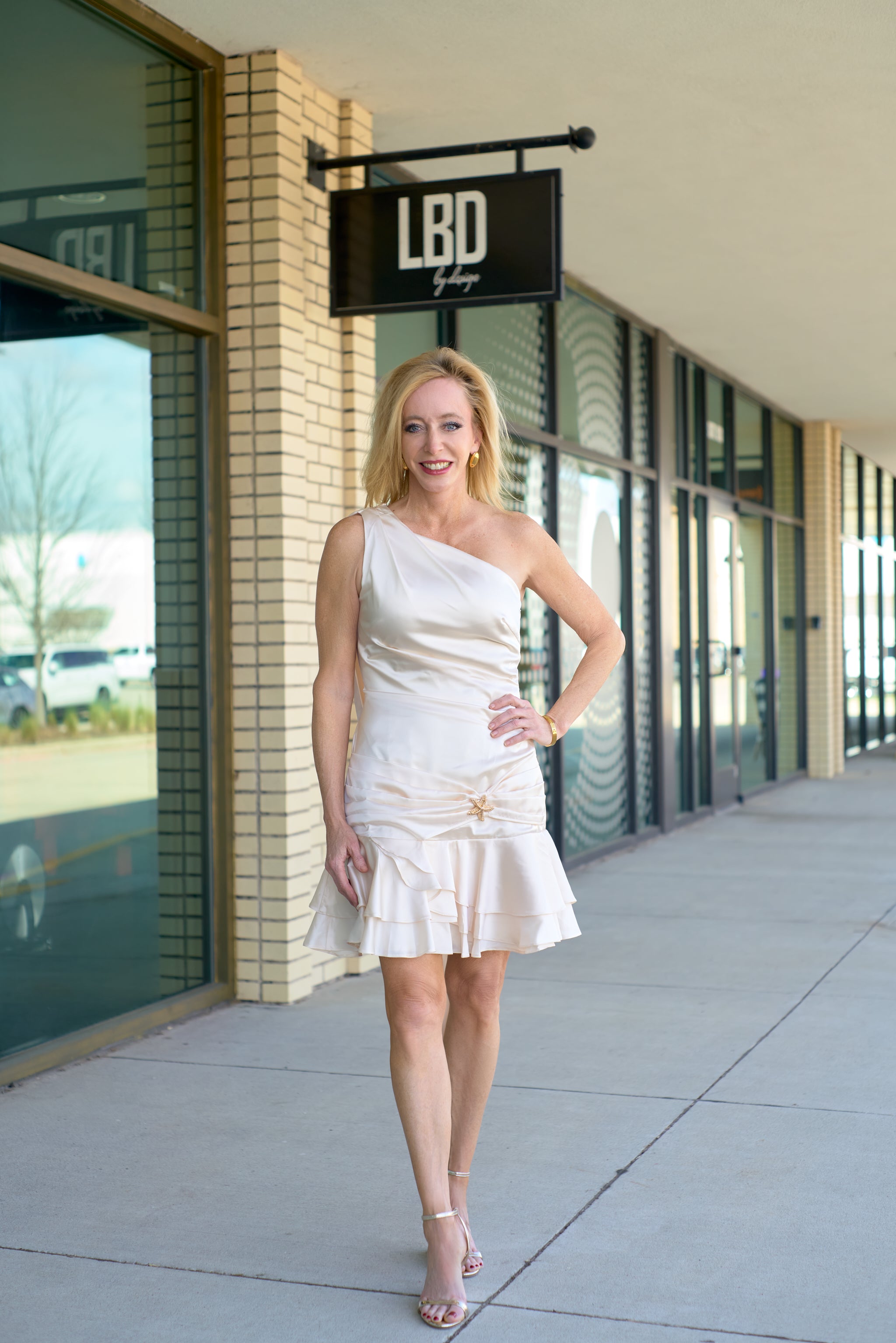 Evelyn one shoulder ruffled mini dress