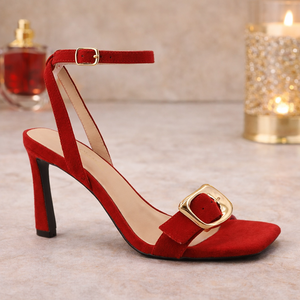Eliana suede ankle strap heels