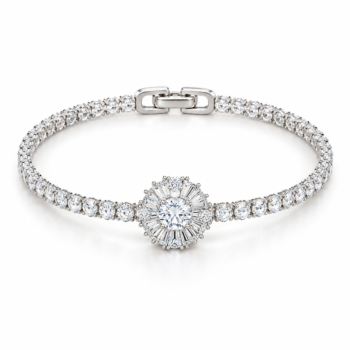 Silver Rhinestone Princess Bracelet