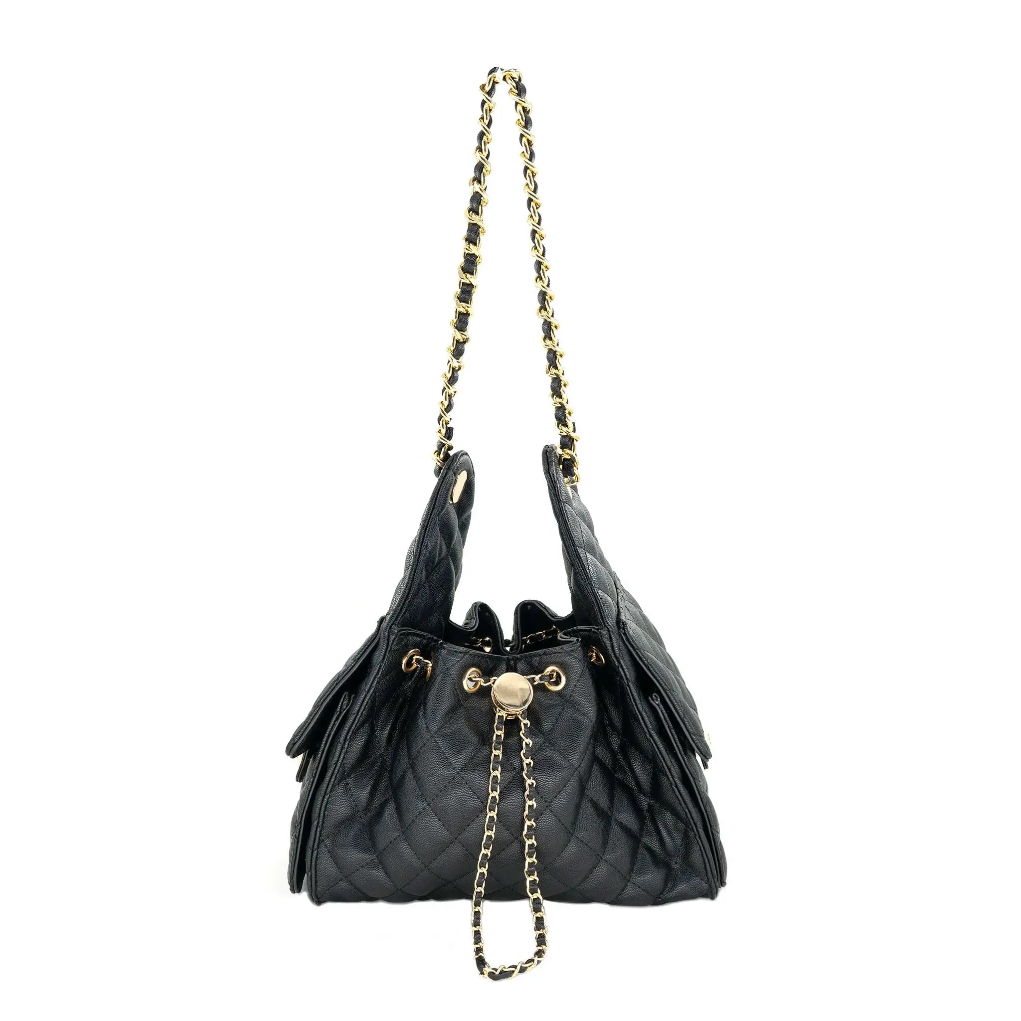 Amielie Black Quilted Shoulder Bag