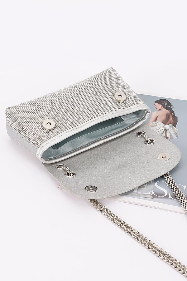 Ana Silver Rhinestone Mini Purse