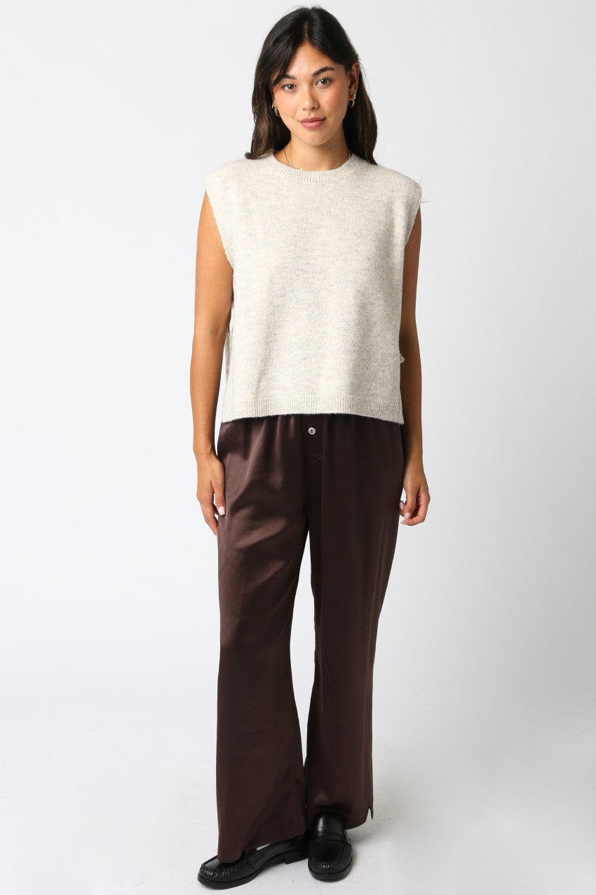 Kaleigh brown satin pant