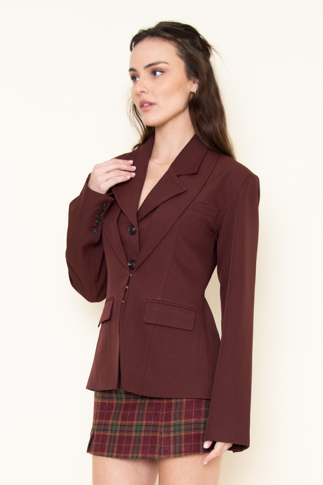 Heidi burgundy blazer jacket