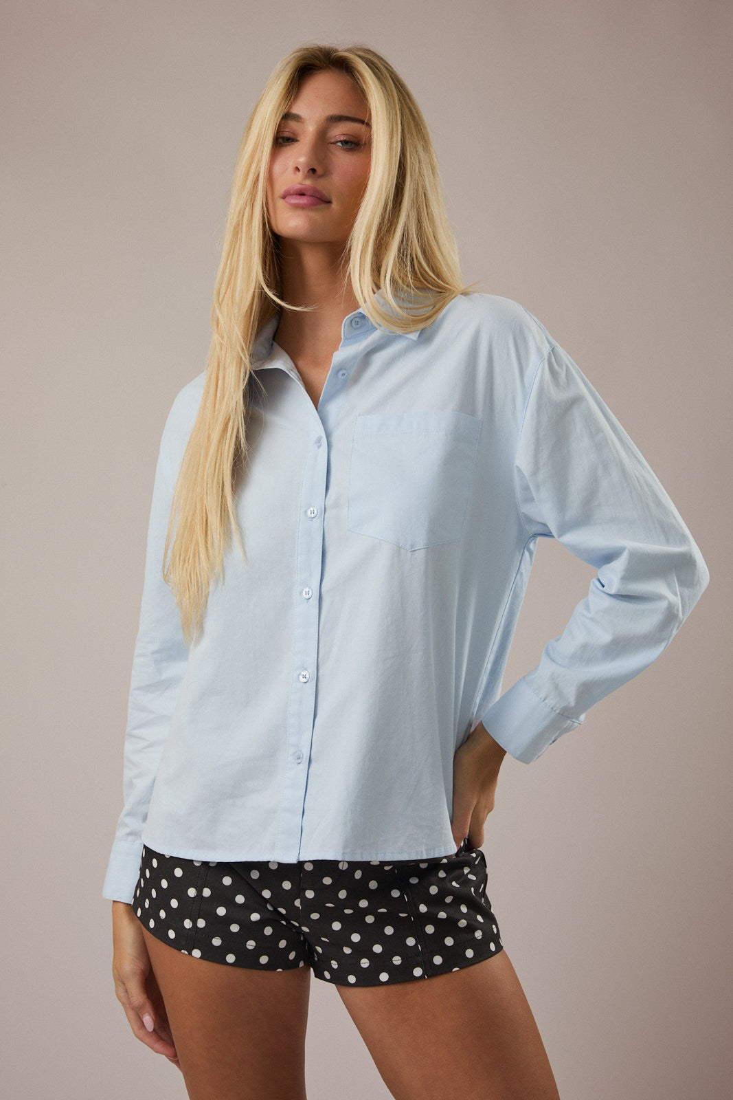 Glenn light blue button up shirt