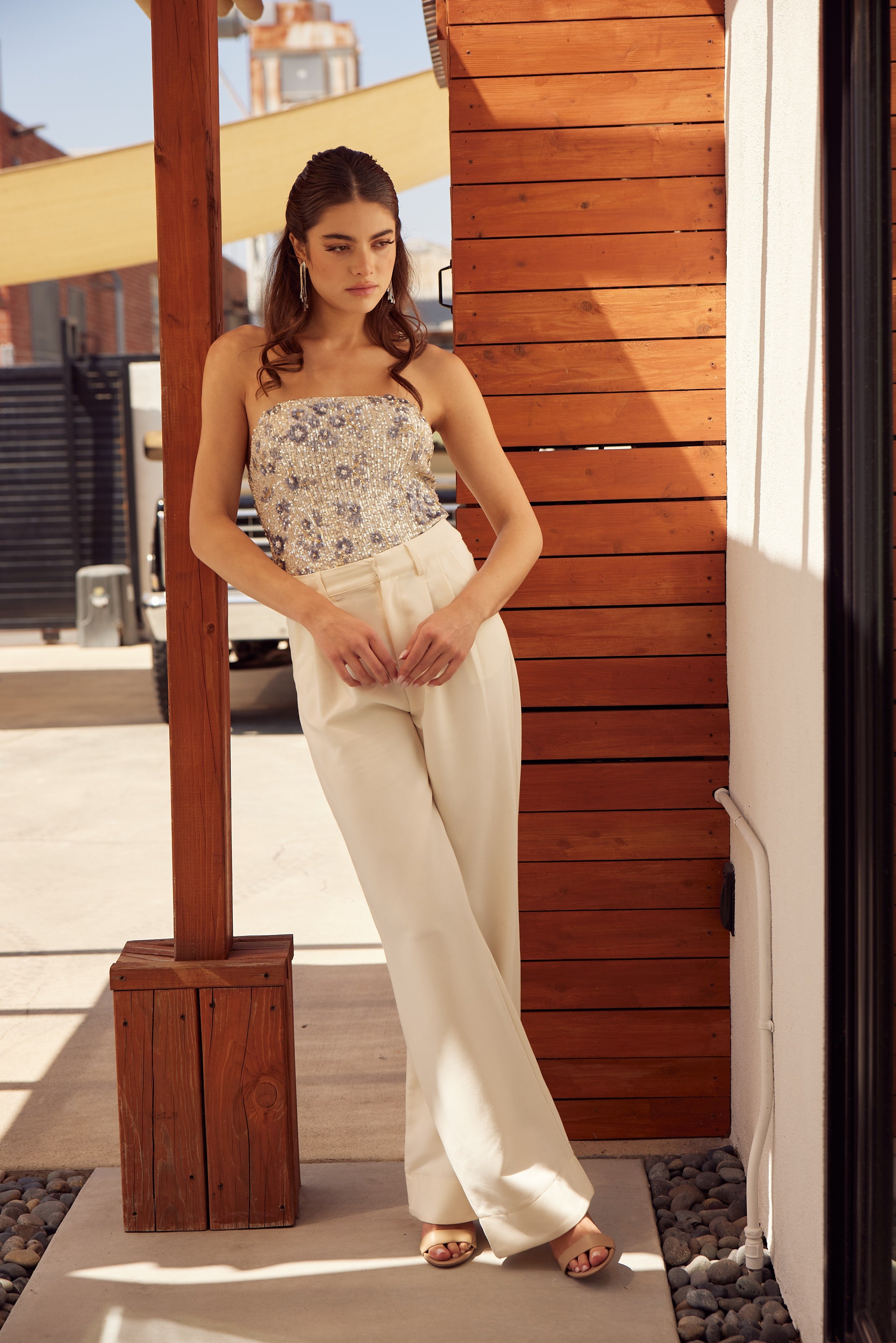 Samantha floral sequin bodysuit