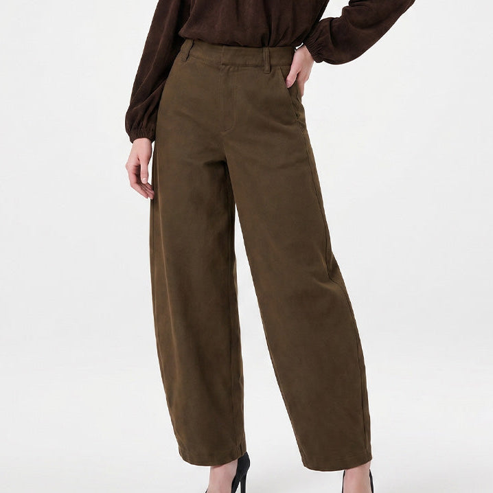 Jordin Dark Olive Mid Rise Wide Leg Pants