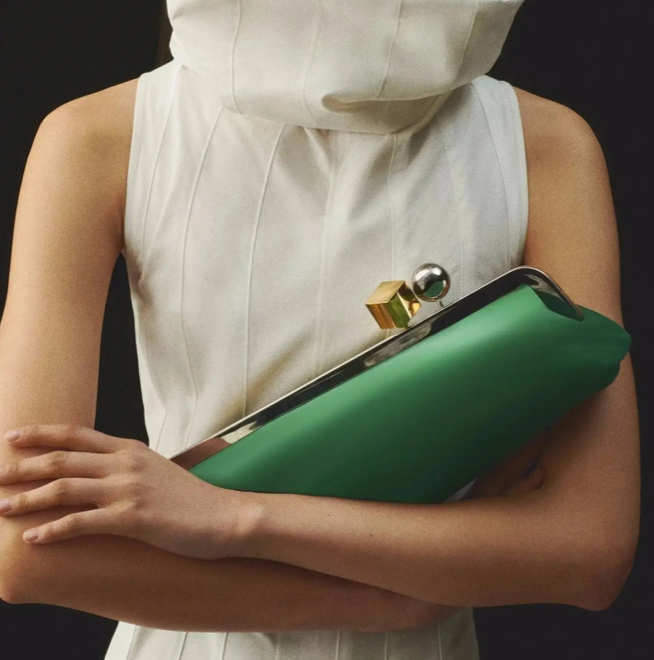 Linda Two Tone Clutch Bag with Crossbody Strap