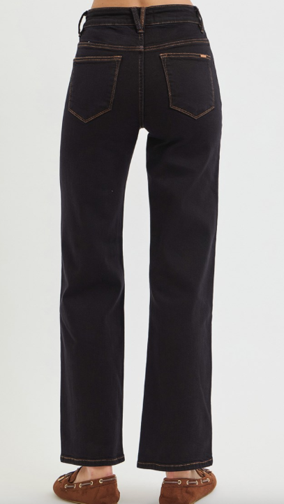 Bailey Black & Brown High Rise Straight Leg Jeans