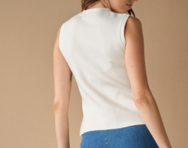 Lucille Off White Napoleon Knit Sweater Vest Top
