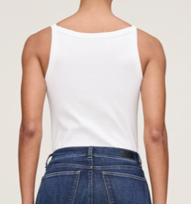 Winona White Ribbed Crop Tank Top