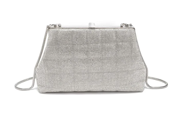 Karla Silver Rhinestone Evening Bag