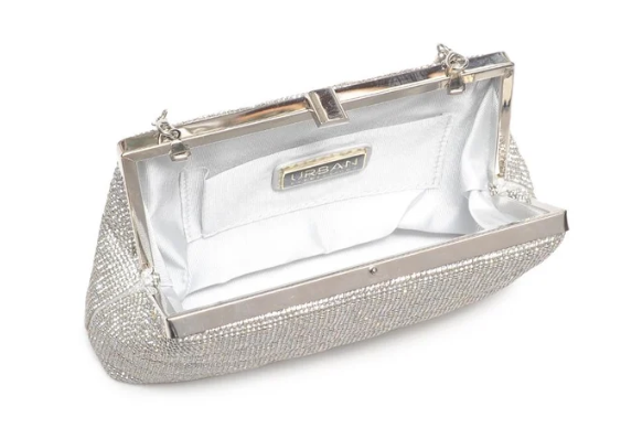 Karla Silver Rhinestone Evening Bag