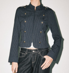 Helena Navy Blue Military Jacket