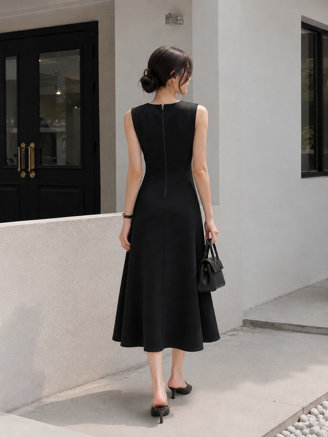 Wrenly Black A Line Shift Dress