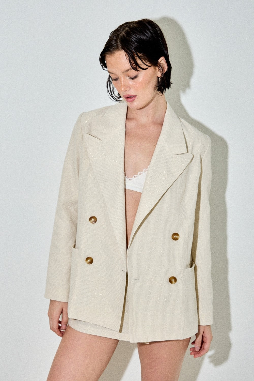 Harlow metallic striped blazer jacket