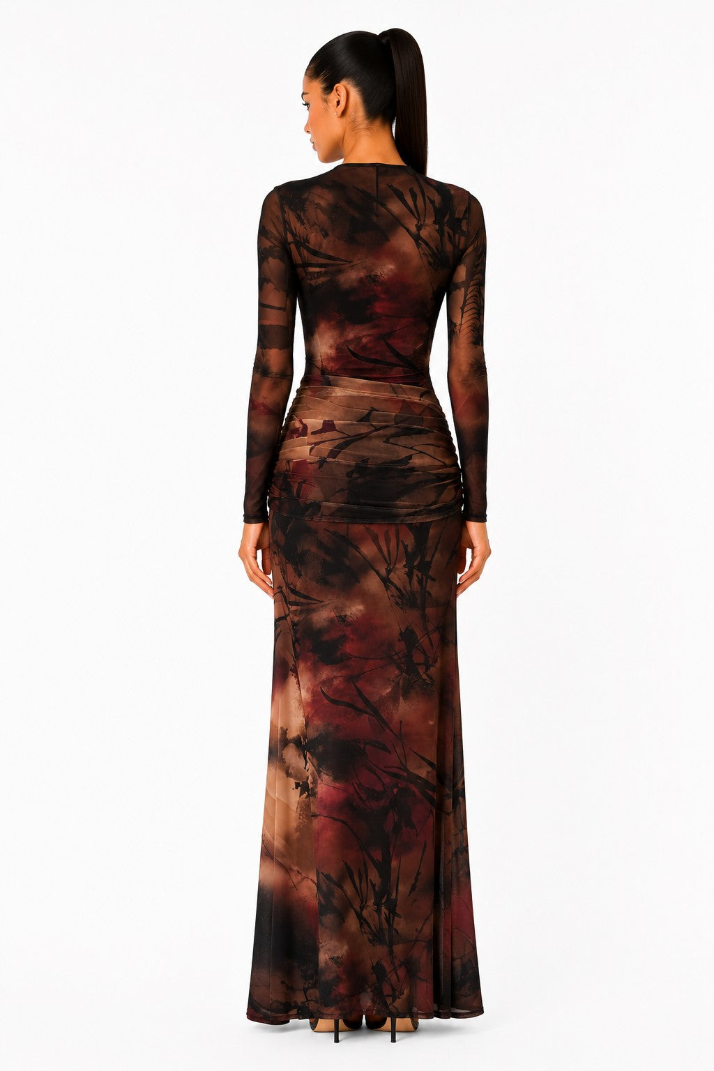 Valerie Multicolor Front Twist Detail Maxi Dress