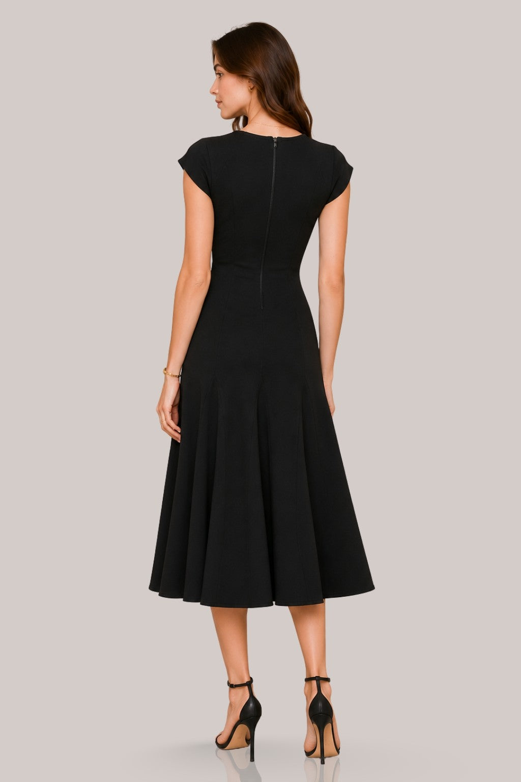 Lilliana Black Ponte A Line Midi Dress