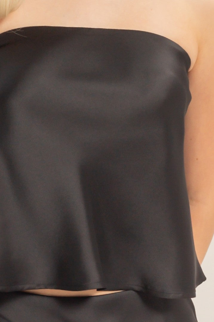 Stella satin strapless tube top