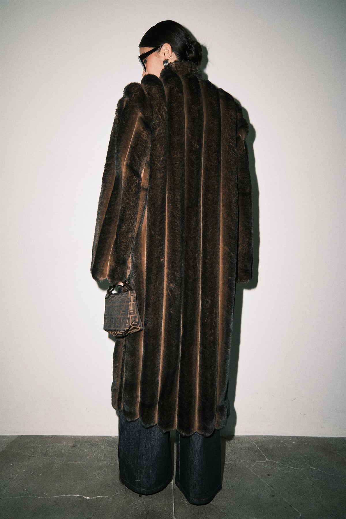 Bentley Brown Faux Mink Coat