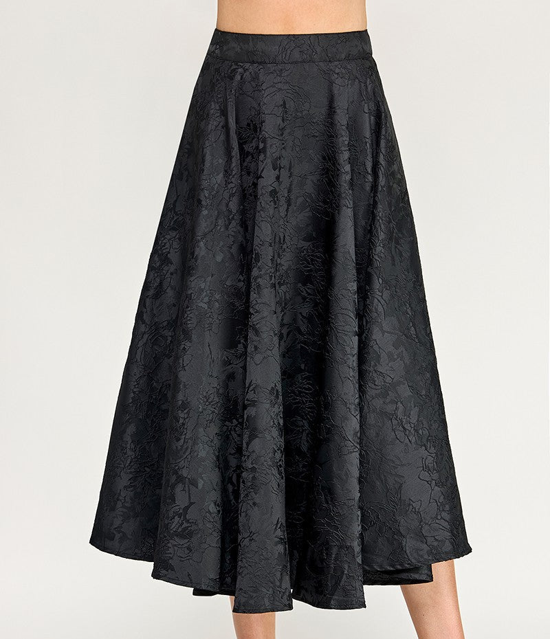 Mia Jacquard Floral Midi Skirt