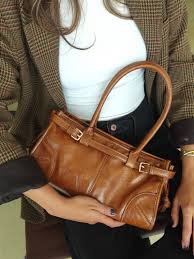 Sidney Tan Rectangle Bowler Satchel Bag