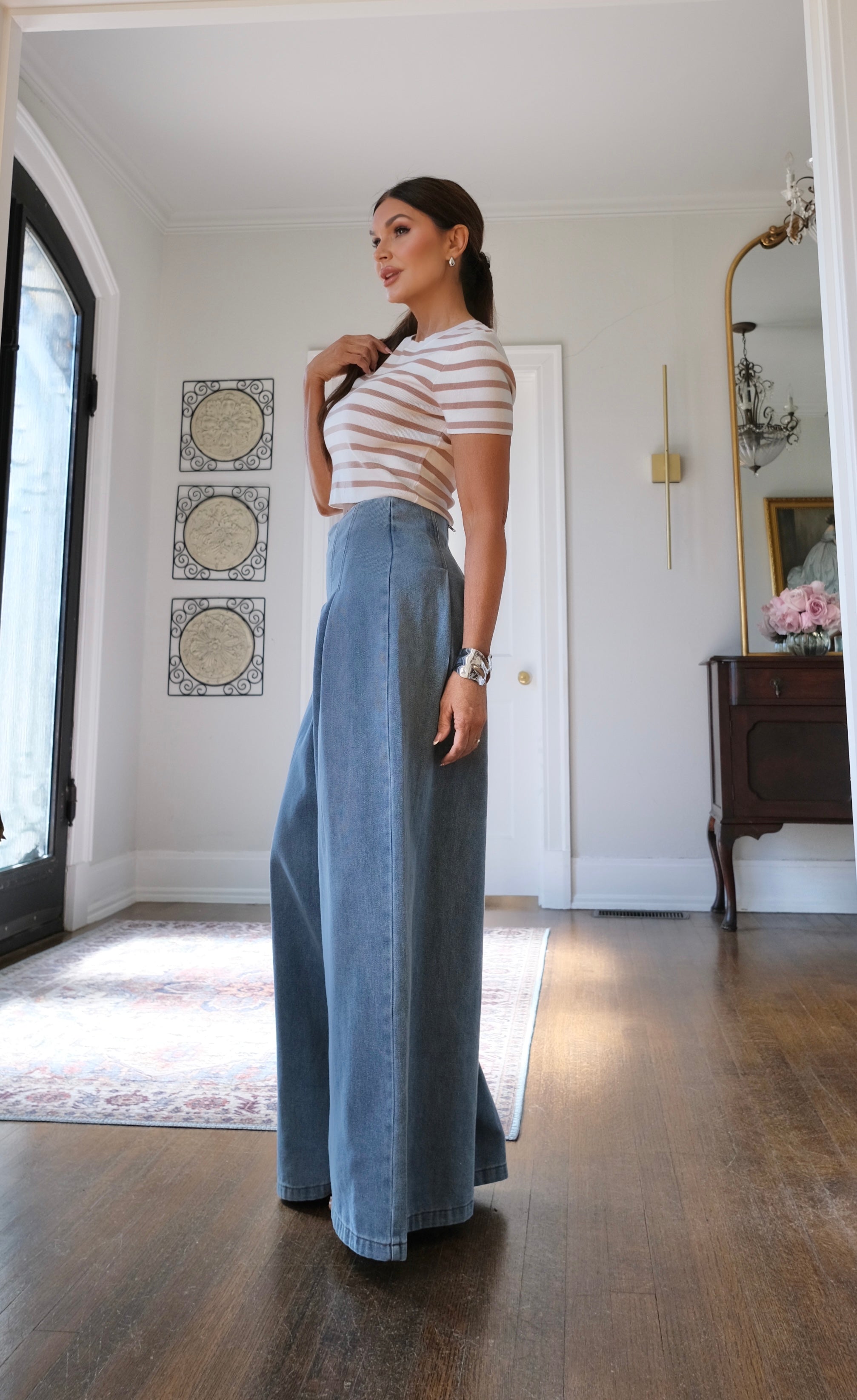 Annie medium wash ultra wide leg pant