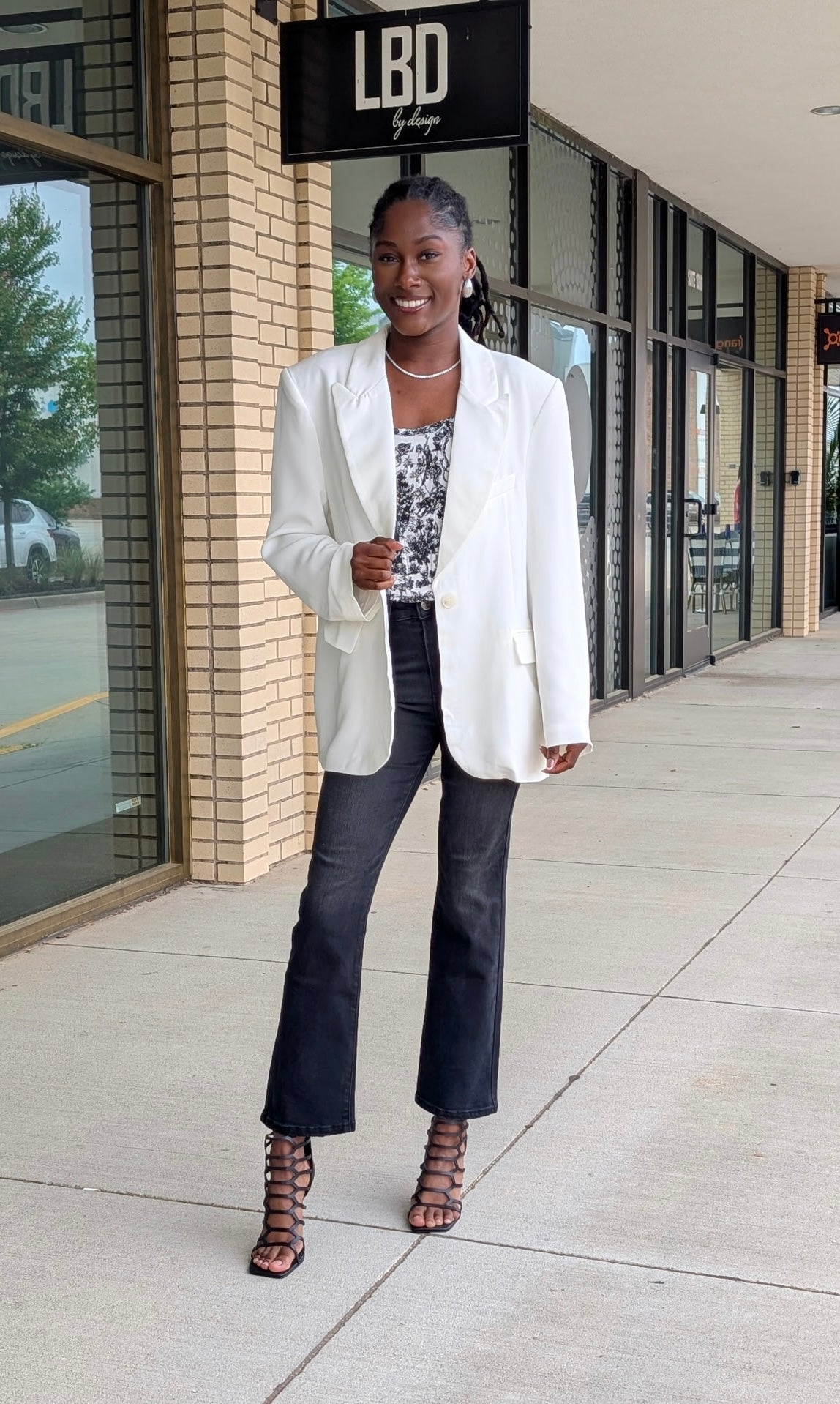 Jersey off- white oversized blazer