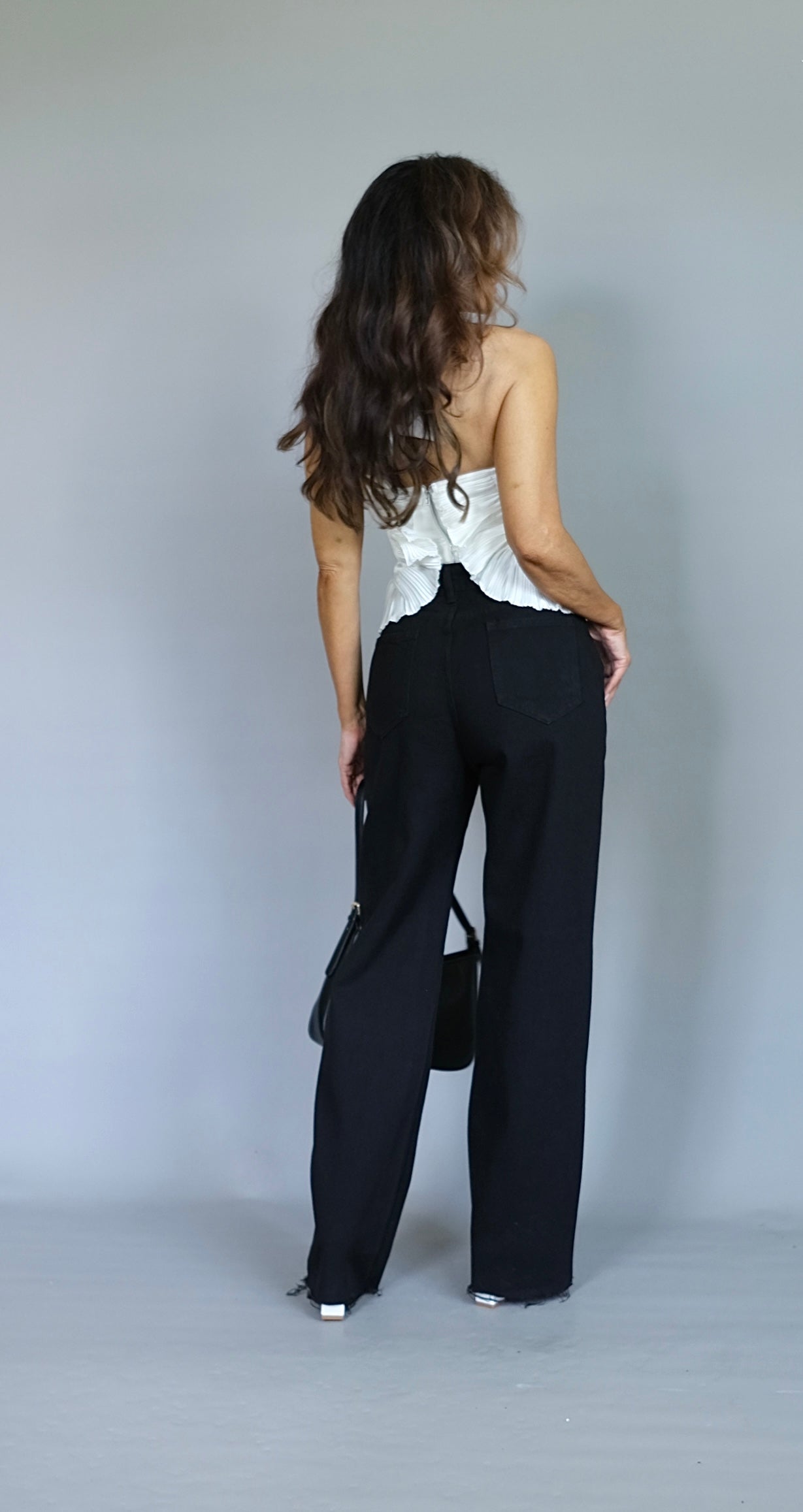 Cherri white pleated halter top