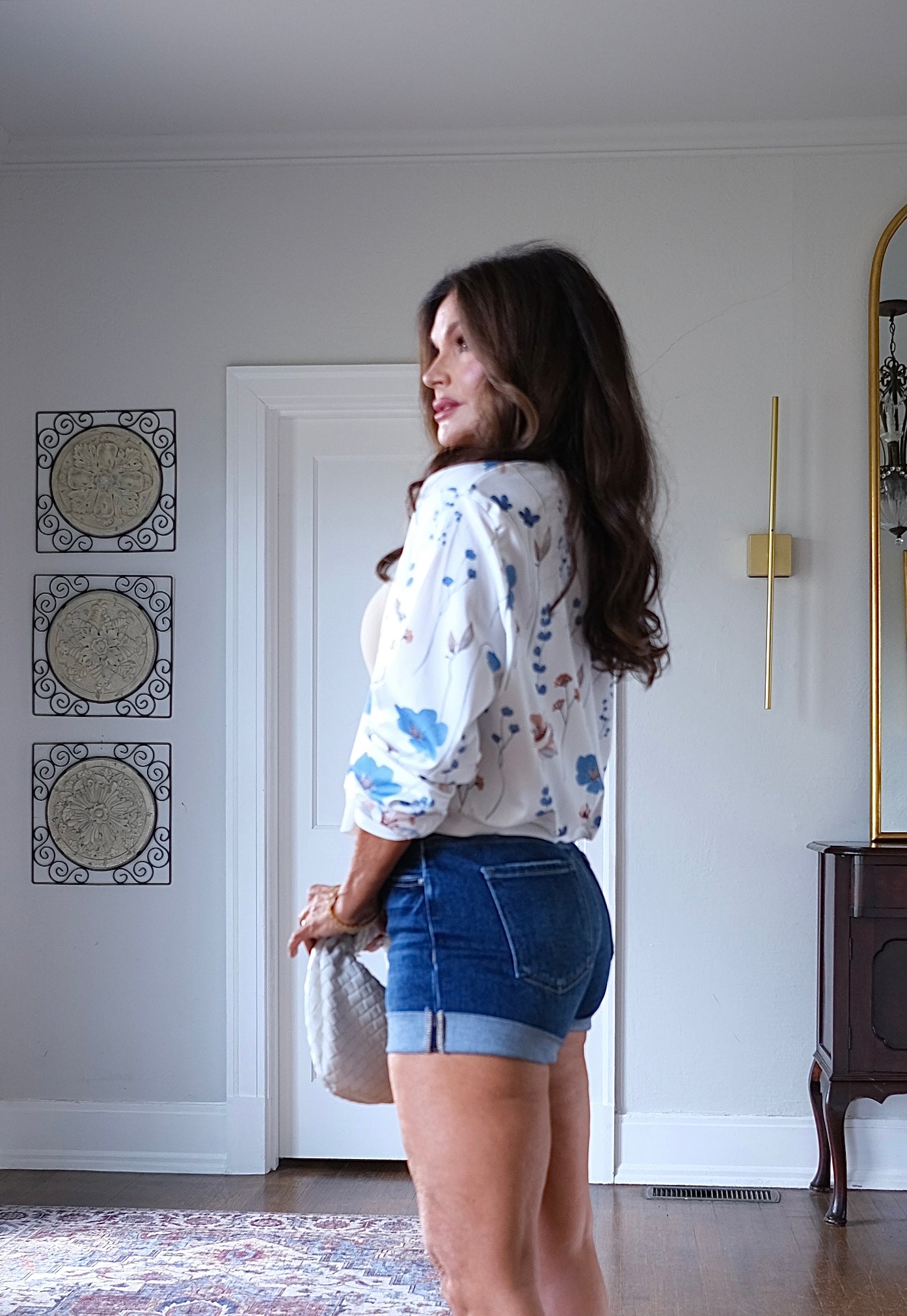 Jac white floral print bomber jacket
