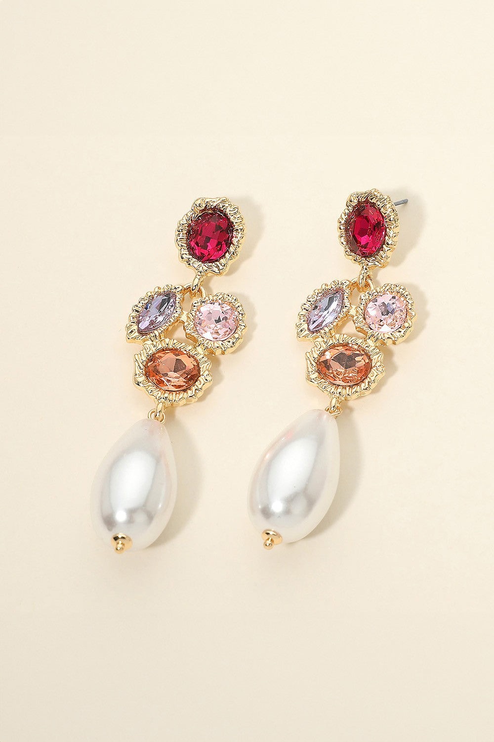 Crystal Pearl Drop Statement Earrings