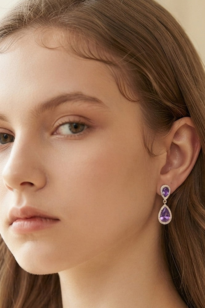 Crystal Dangle Teardrop Earrings