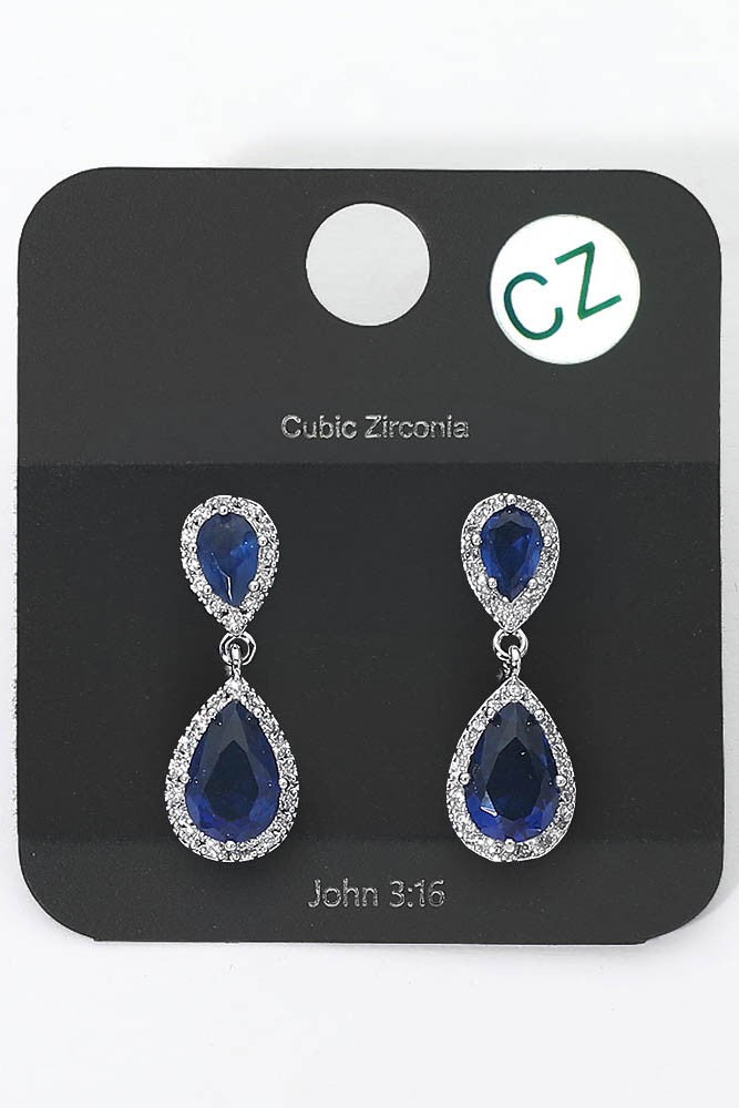 Crystal Dangle Teardrop Earrings